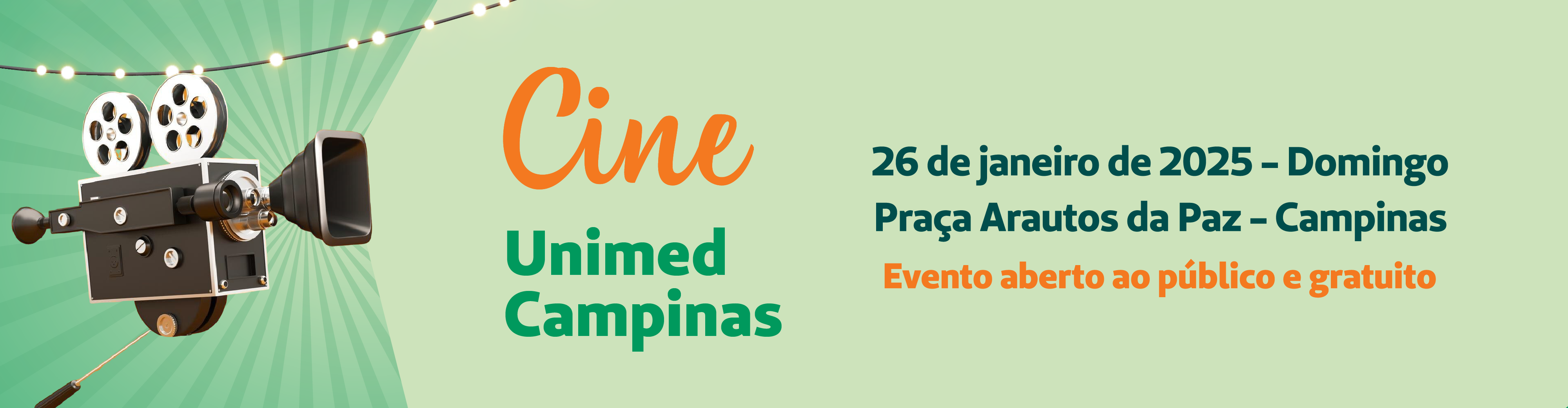 Cine Unimed Campinas acontece dia 26/01 na Praça Arautos da Paz